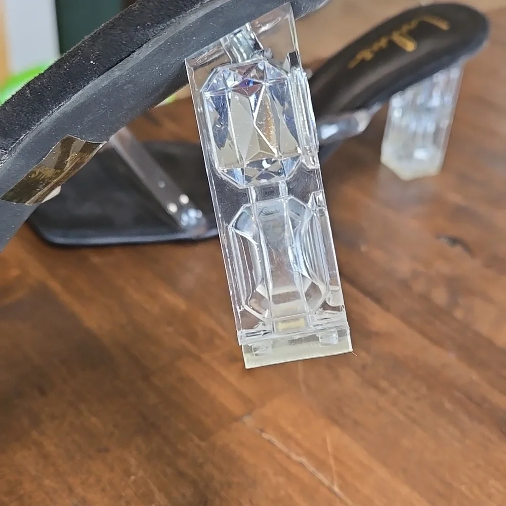 Lulu's Black and Clear Women's Heels